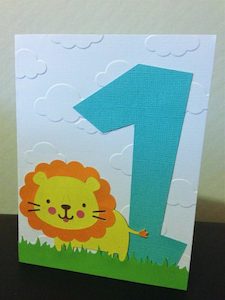 1st Birthday Lion Card