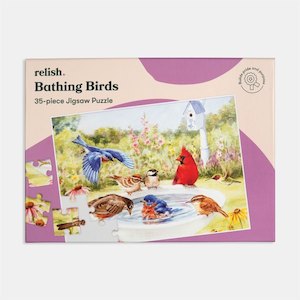 Bathing Birds Relish Tray Dementia Jigsaw Puzzle – 35 Piece