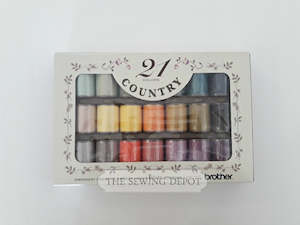 Machine Embroidery Threads: Brother Boxed Country Threads - 21 Pack