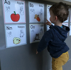 NZSL alphabet wall cards mergenz