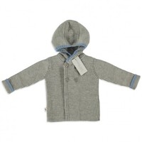 Merino Hooded Cardigan - GREY