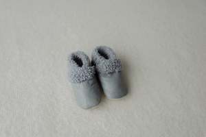 Dapper Dreamwear Baby Slippers - Steel