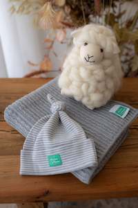 Merino Wool Blanket, Beanie and Baa Baa Sheep