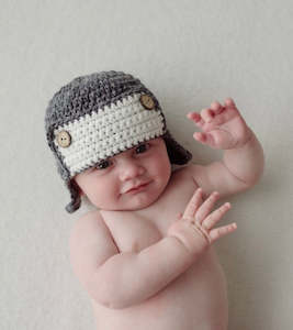 Products: Crochet Aviator Baby Hat