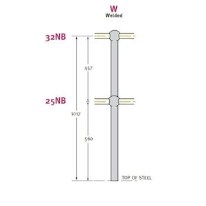 Welded Stanchion, Untreated Or Hot Dip Galvanised, Mild Steel