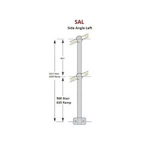 Side Angle Left Stanchion, Untreated Or Hot Dip Galvanised Mild Steel