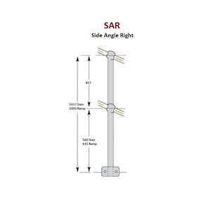 Side Angle Right Stanchion, Untreated Or Hot Dip Galvanised, Mild Steel