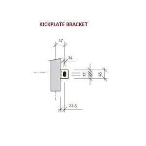 Kickplate Bracket, Untreated Or Hot Dip Galvanised, Mild Steel, single slot