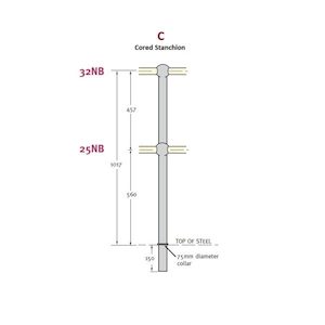 Cored Stanchion, Untreated Or Hot Dip Galvanised, Mild Steel