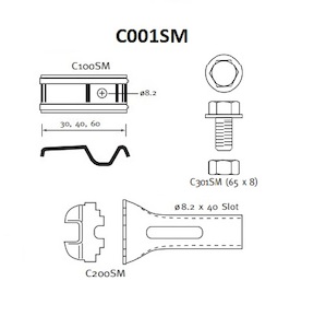 Stainless Steel Grating Fixing Clip Set (Suit PatternA-F)