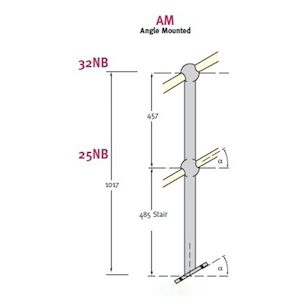 Angle Mount Stanchion, Untreated Or Hot Dip Galvanised, Mild Steel