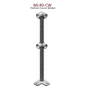 Platform Corner (Welded Base) Stanchion Monowills Link Modular Railing