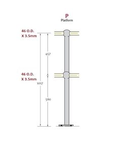 Platform Stanchion, Mill Finish, Aluminium