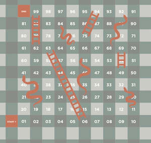 Mess Mat: Snakes and Ladders: Chic