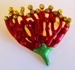 Pohutukawa brooch