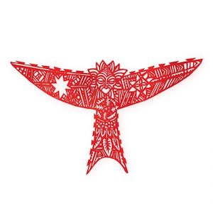 Creative art: Manu Atua Ma’ohi (Kite) — Red Acrylic