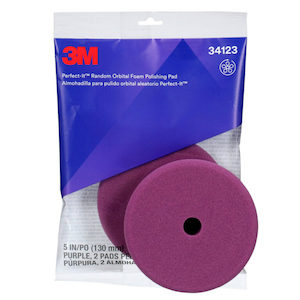 3M™ Perfect-It™ Step 2 Random Orbital Foam Polishing Pad, Purple, 130 mm, (5…