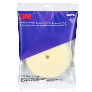 3M™ Perfect-It™ Step 1 Random Orbital Wool Compounding Pad, Coarse, White, 1…