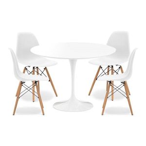 Fibreglass Round Tulip Dining Table - White - 90cm Diameter