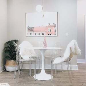 Fibreglass Round Tulip Dining Table - White - 100cm Diameter