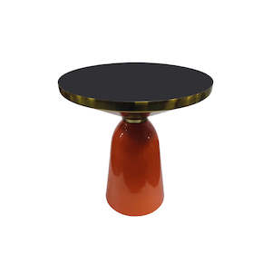 Bell Glass side table #489C,  ORANGE  colour in stock