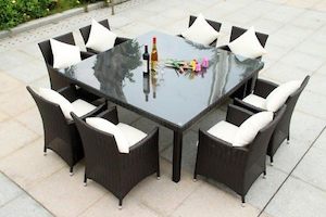 PE Rattan Big Square outdoor  dining table only, Clearance sale.