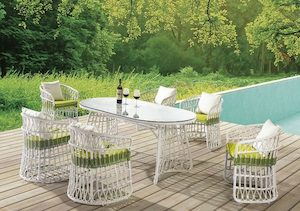 7pcs rattan Dinning Set #893, 2 years warranty