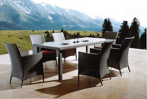 VICTORY-1, 7pcs Outdoor Rattan Dining Set with 1.8M table by order