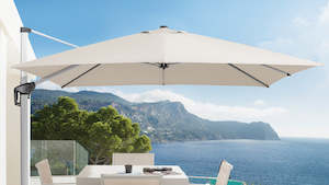 2.5m White color Sun Umbrella with wheeled Base