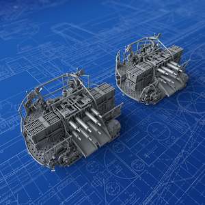 1/350 Royal Navy 2-pdr Octuple Pom Poms (4cm/39) QF MKVIII on ‘M’ (MKV) Mount 0º x2