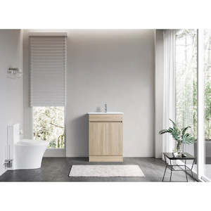 Household appliance: Delphine Light Oak Floor Standing Plywood Vanity with Single Ceramic basin 600MM | 750MM | 900MM