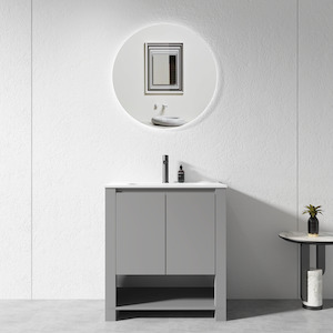 Household appliance: 750mm Grey Plywood Floor Standing Vanity Unit