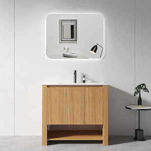 Household appliance: Vanity - 900mm Light Oak Plywood Floor Standing Vanity Unit