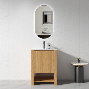 Vanity - 600mm Light Oak Plywood Floor Standing Vanity Unit