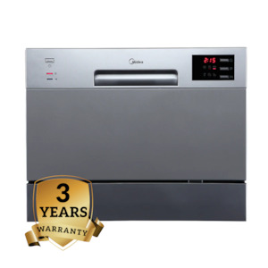 Midea 6 Place Setting Bench Top Dishwasher  | 3 Years Warranty | Stainless Steel | JHDW6TT