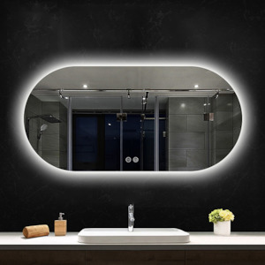 Frameless LED Oval Mirror | 1400*650MM | Demister | 3 Colour Choices