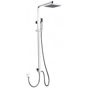 Square Shower Slide Combo with Shower Rain and Shower Head in Chrome Colour