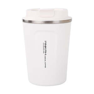 Pinkah Double walled 316l Vacuum Coffee mug 380 ml - White