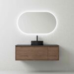 Aurora 1200mm Plywood Wall Vanity Walnut with Vessel Basin