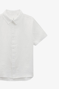 Country Road - Short Sleeve Linen Shirt - White