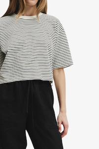 Country Road - Stripe Relaxed Tee  - Black Stripe