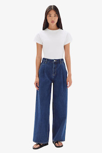 Assembly Label - Slack Pleat Wide Leg Jean - Heritage Blue