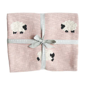 Alimrose - Baa Baa Baby Blanket Organic Cotton - Dusty Pink