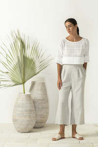 Clothing: Bird & kite - Angelo Pants - Natural Woven Stripe