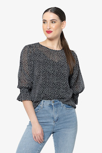 Seeking Lola - Magnificent Top - Black Polka