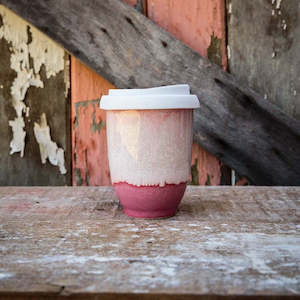 Clothing: Pottery for the Planet - Medium 8oz Cup - Raspberry Beret