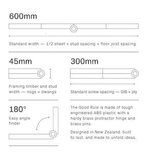 Leather or leather substitute goods: Good Rule - NZ Designed Innovative Builders Ruler