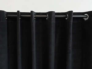 Frontpage: Remy Recycled Velvet Eyelet Ready Made Curtains - Noir