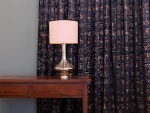 Savannah Lined Velvet Pencil Pleat Curtains - Midnight