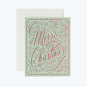 Crimson Merry Christmas Greeting Card